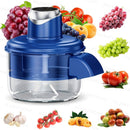 Descascador Elétrico de Frutas de 5 Lâminas | Descascador Automático Recarregável USB para Uvas, Alho, Tomates-Cereja | Gadget de Cozinha Eficiente, Uso Doméstico, Fácil de Limpar, Azul - Ótimo Presente para o Dia dos Namorados e Dia da Mãe
