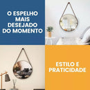 Espelho Decorativo Redondo Beady Suspenso de Parede