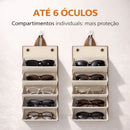 Estojo Porta Óculos Dobrável para Viagem Marrom